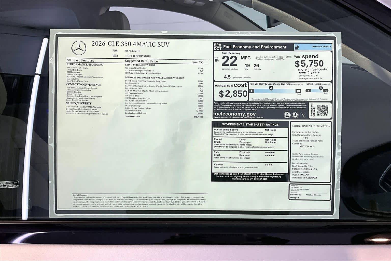 New 2026 Mercedes-Benz GLE 350 4MATIC image 18