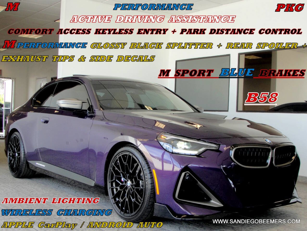 Used 2023 BMW M240i M240i M PERF+BLUE M BRAKES+DRI w/ Premium Package image 1