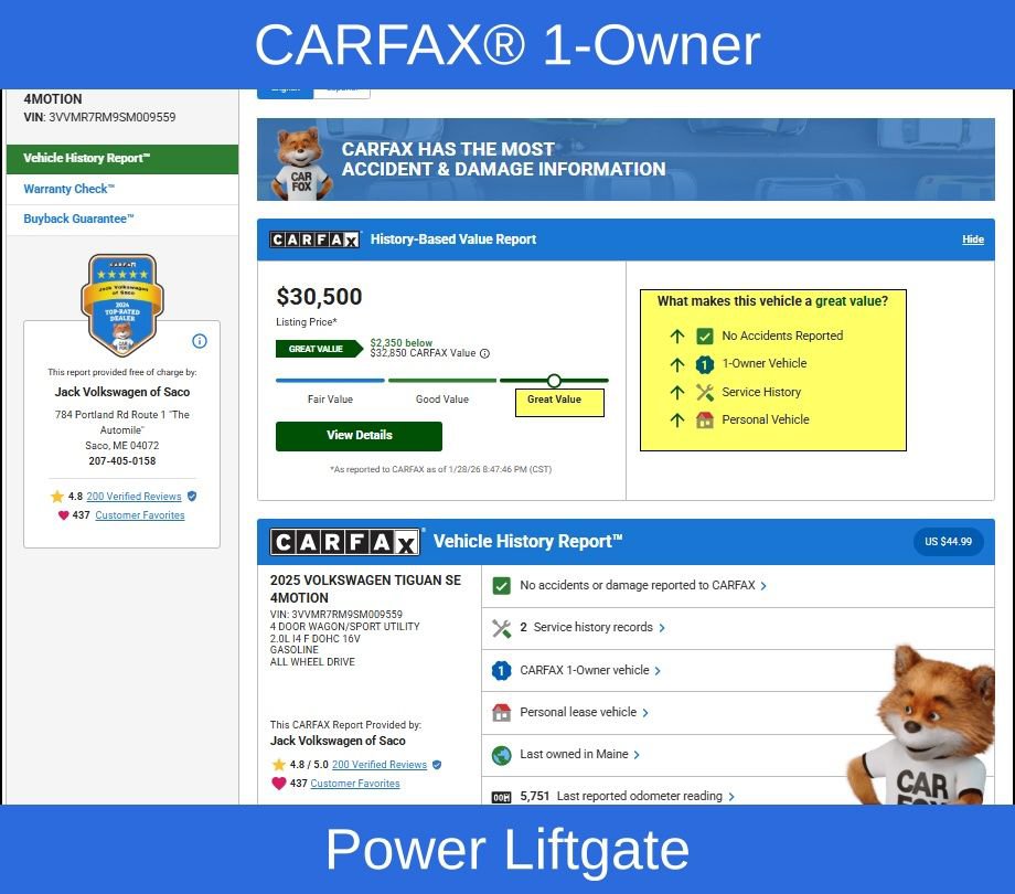 Used 2025 Volkswagen Tiguan SE w/ Panoramic Sunroof Package image 11