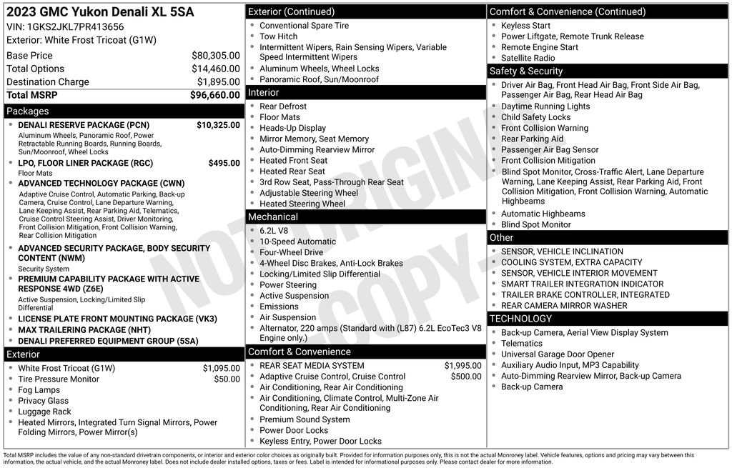 Used 2023 GMC Yukon XL Denali w/ Denali Reserve Package AWD/4WD image 6