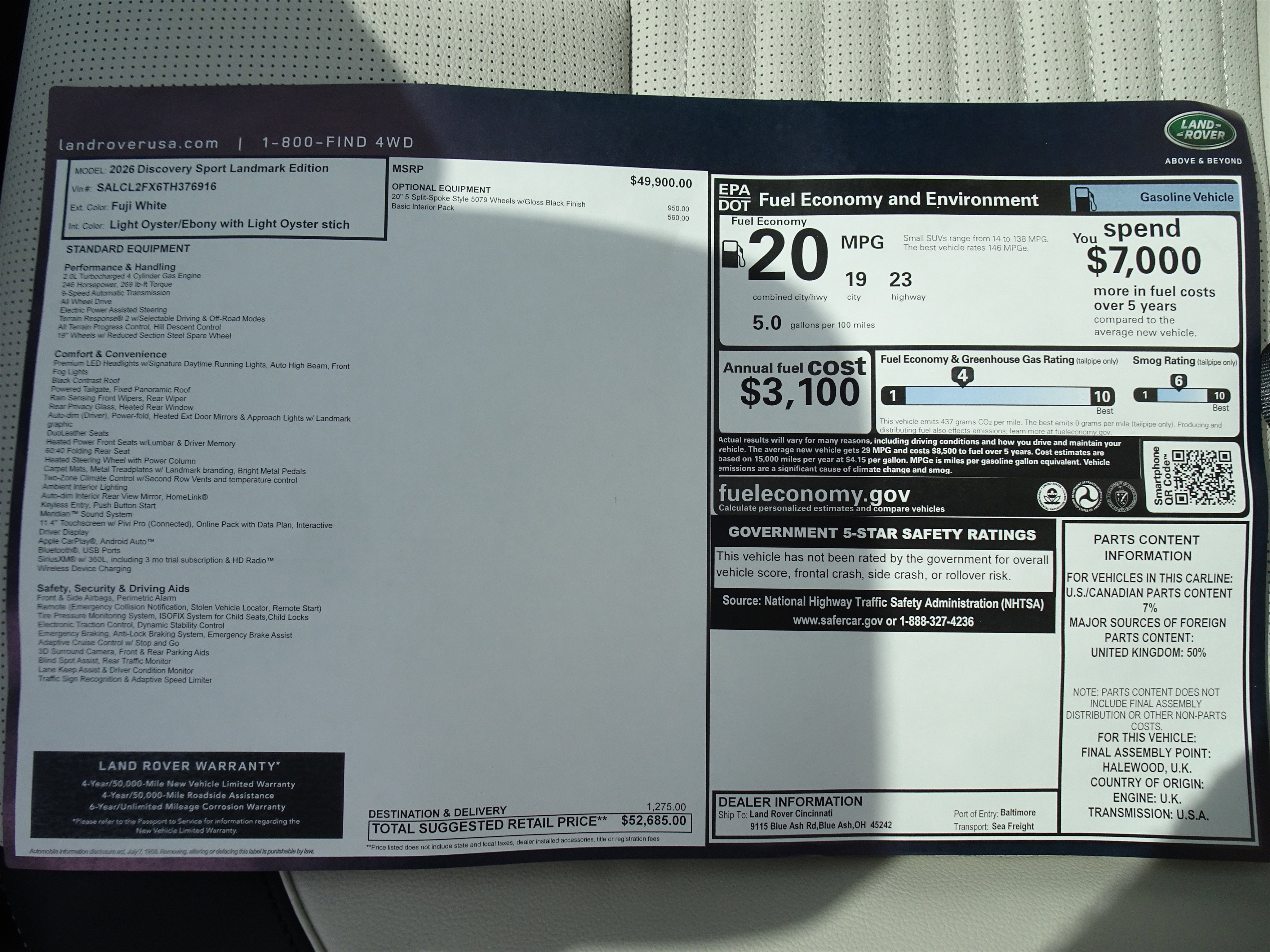 New 2026 Land Rover Discovery Sport Landmark image 5