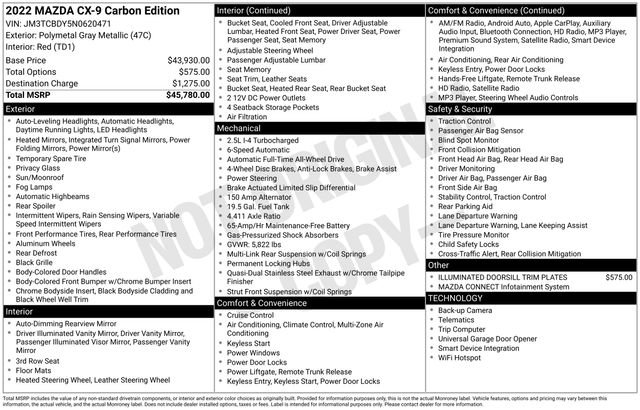 Used 2022 MAZDA CX-9 Carbon Edition image 7