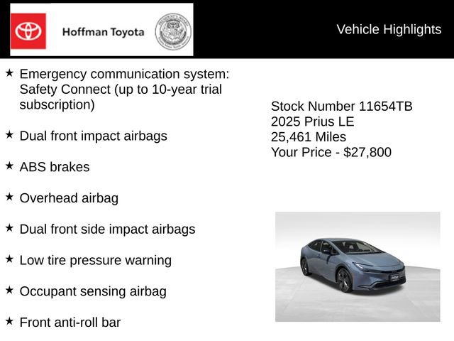 Certified 2025 Toyota Prius LE FWD image 15
