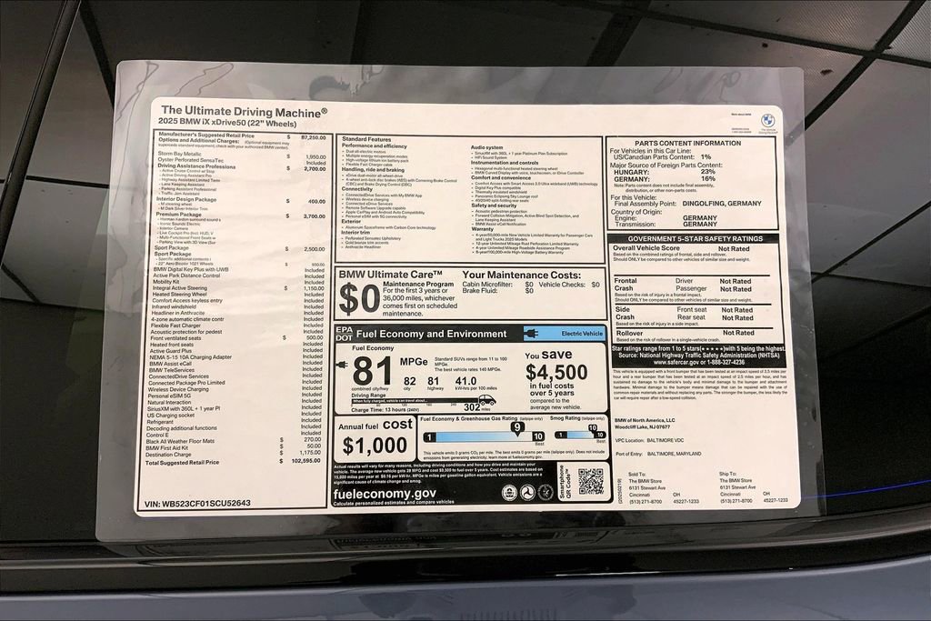 Used 2025 BMW iX xDrive50 w/ Premium Package image 11