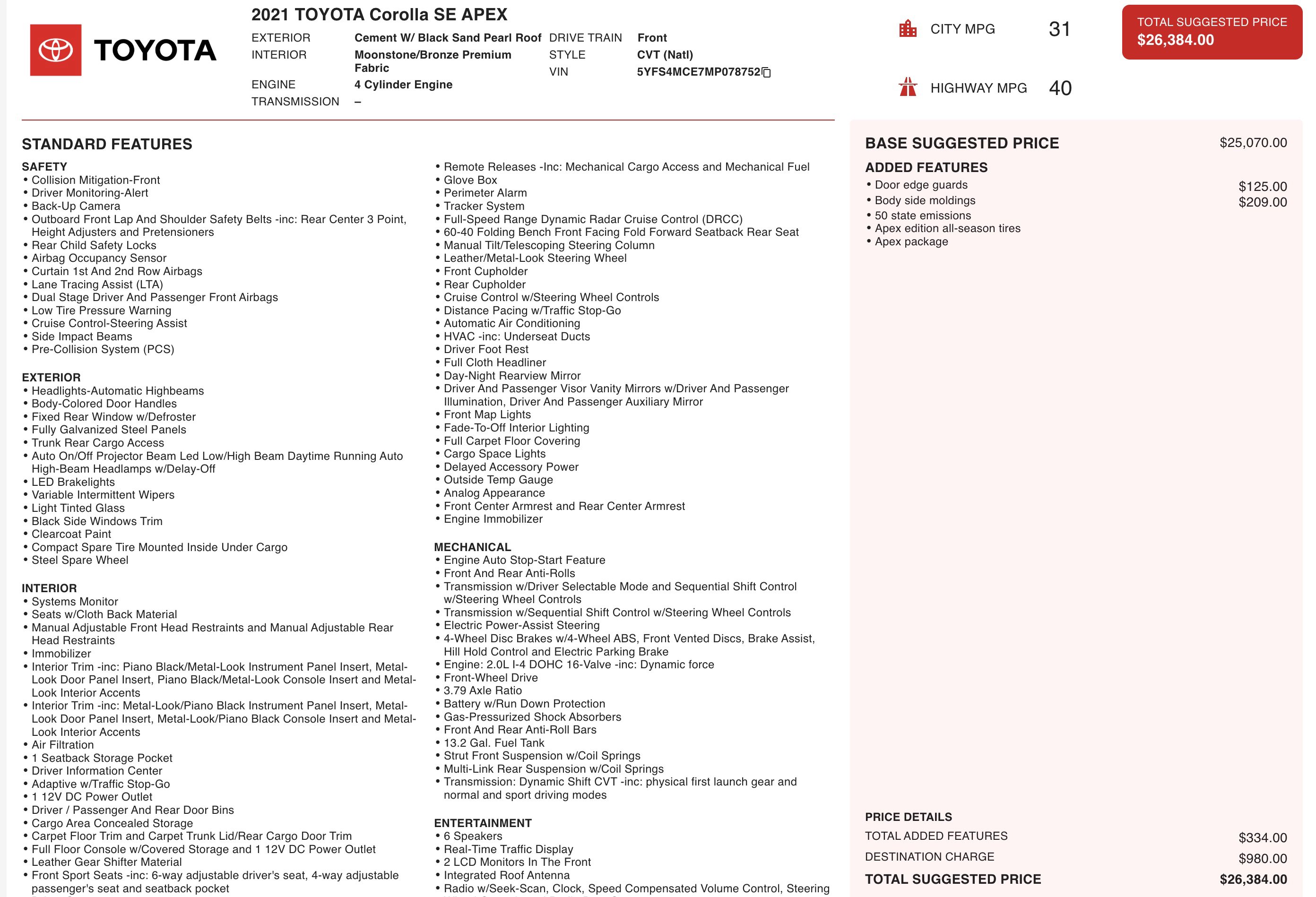 Used 2021 Toyota Corolla SE image 2