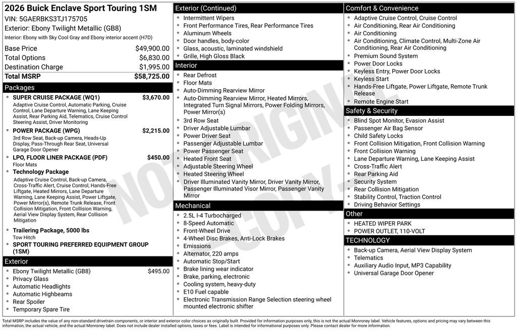 New 2026 Buick Enclave Sport Touring w/ Super Cruise Package FWD image 32
