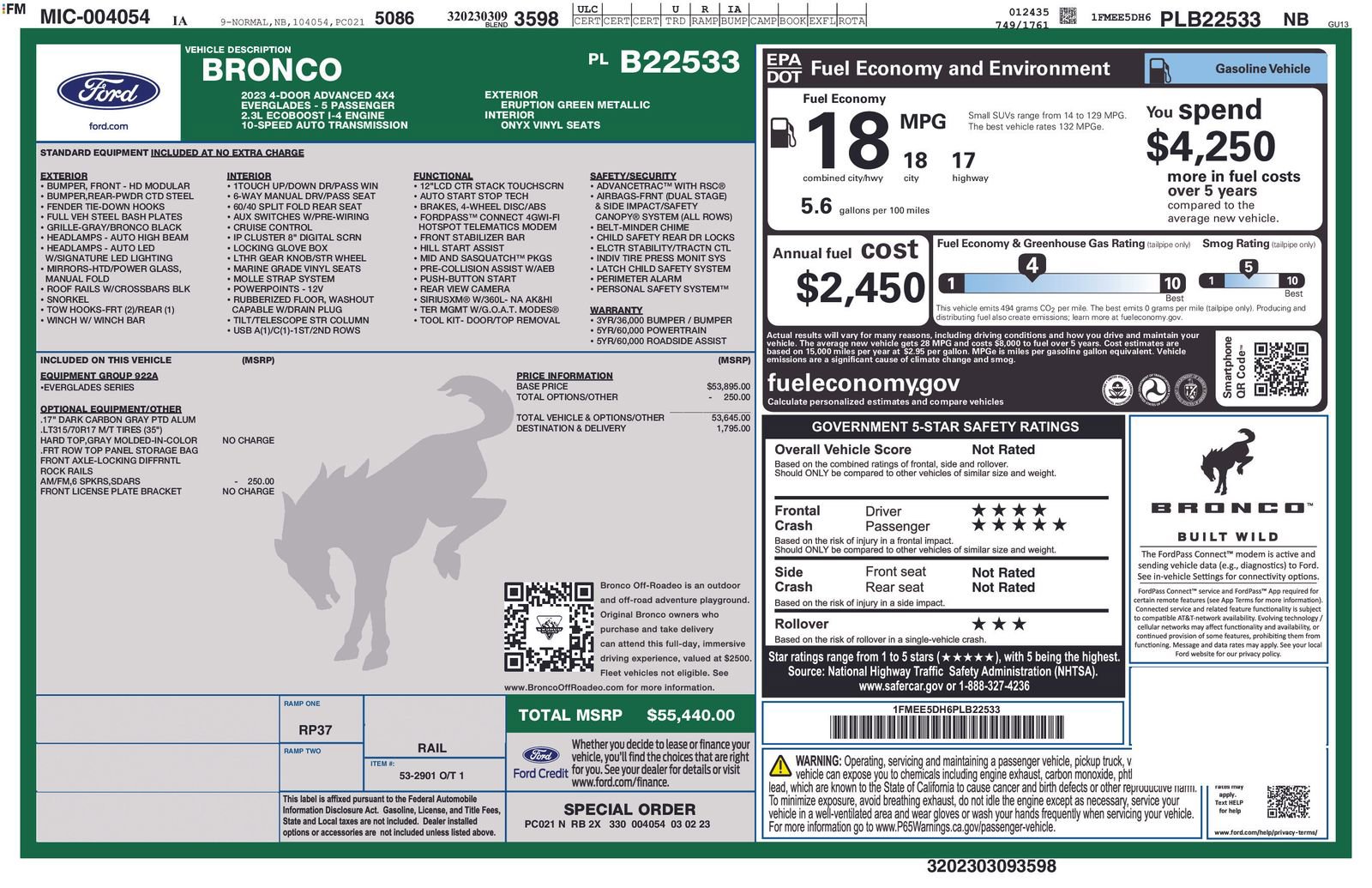 Used 2023 Ford Bronco Everglades image 44