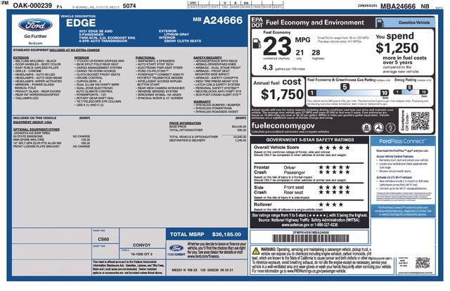 Used 2021 Ford Edge SE AWD/4WD image 2
