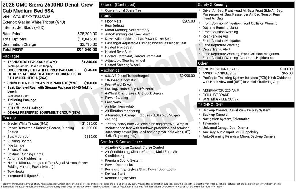 New 2026 GMC Sierra 2500 Denali w/ Technology Package AWD/4WD image 4