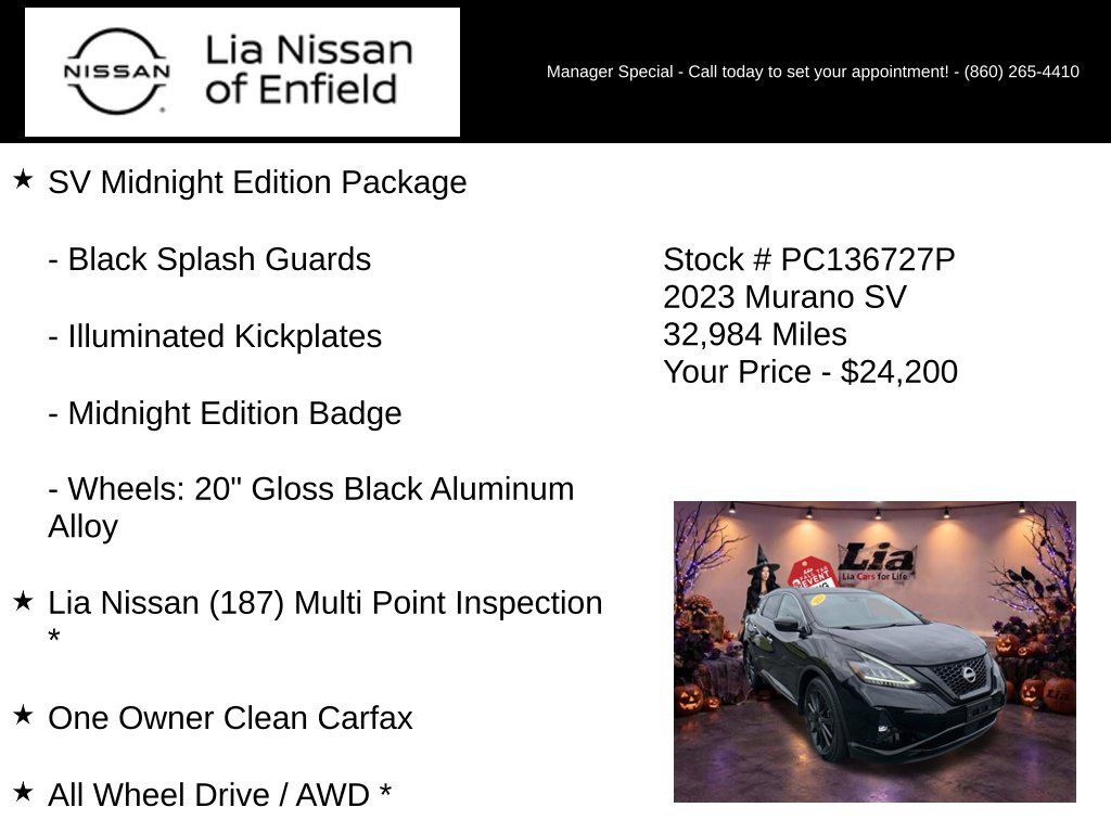 Used 2023 Nissan Murano SV w/ SV Midnight Edition Package AWD/4WD image 5