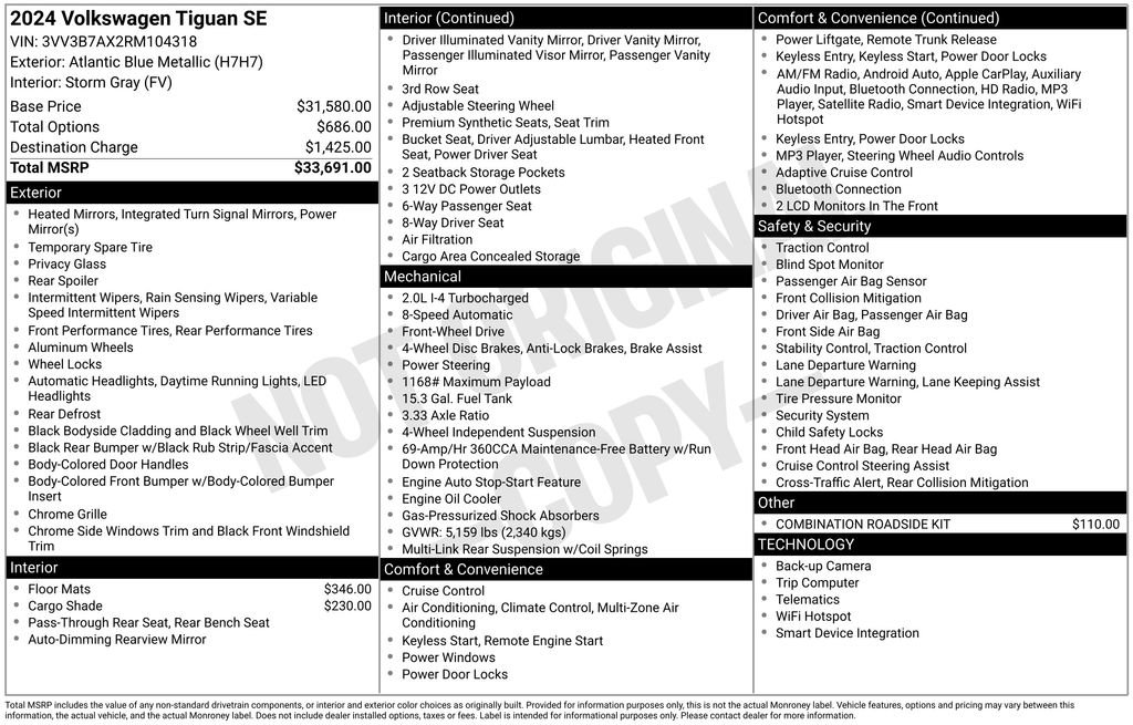 Used 2024 Volkswagen Tiguan SE image 2