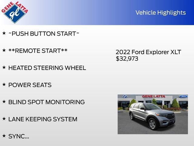Certified 2022 Ford Explorer XLT w/ Equipment Group 202A image 35