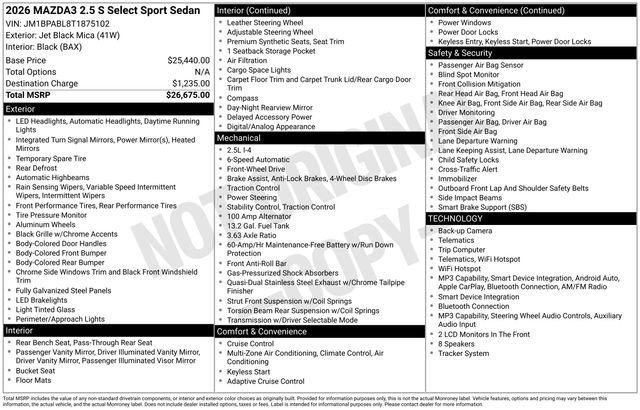 New 2026 MAZDA MAZDA3 s Sport FWD image 27