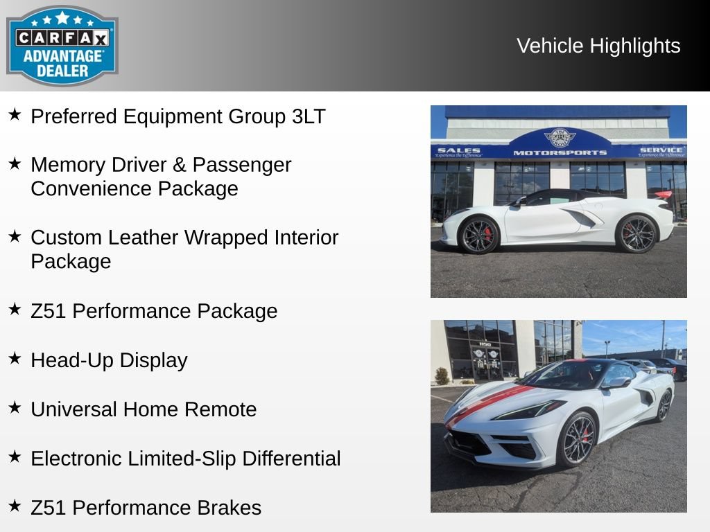 Used 2023 Chevrolet Corvette Stingray Premium Conv w/ Z51 Performance Package RWD image 4