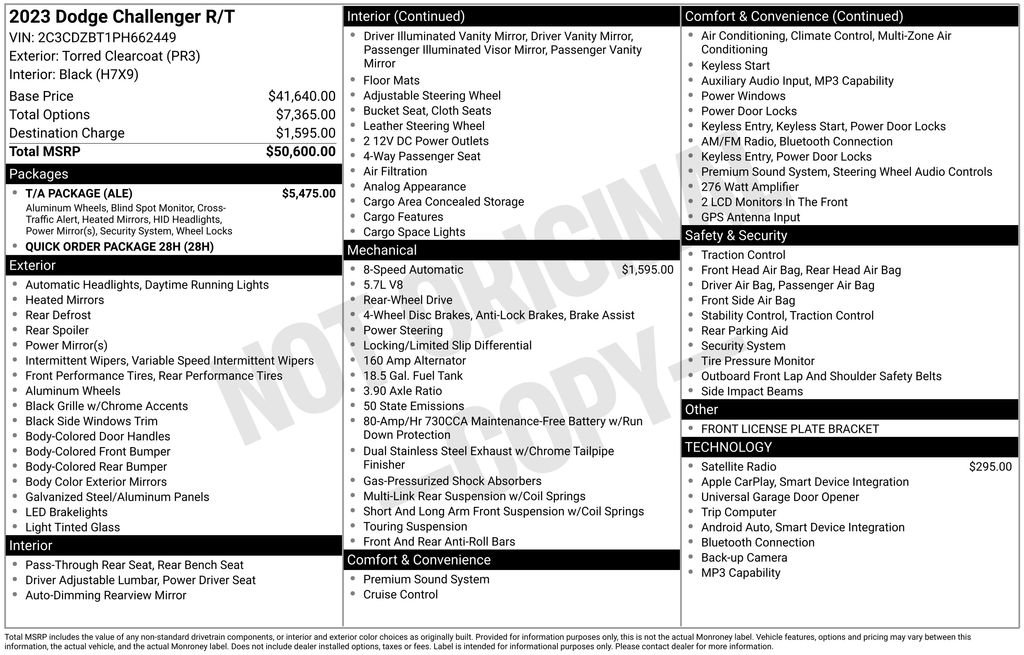 Used 2023 Dodge Challenger R/T w/ T/A Package RWD image 6