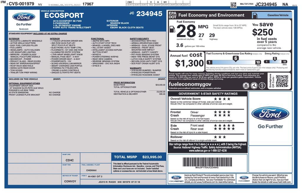 Used 2018 Ford EcoSport SE image 41