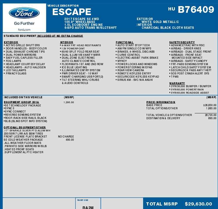 Used 2017 Ford Escape SE w/ Equipment Group 201A AWD/4WD image 6