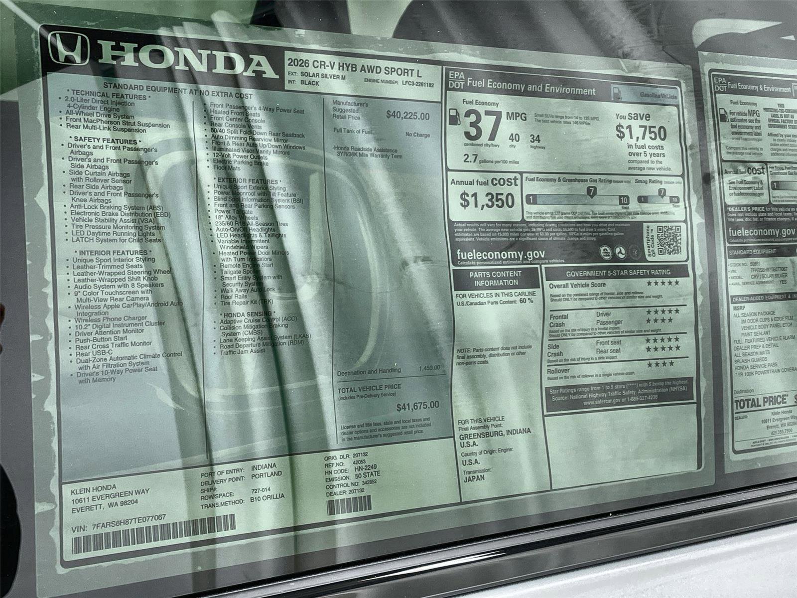 New 2026 Honda CR-V Sport-L image 35