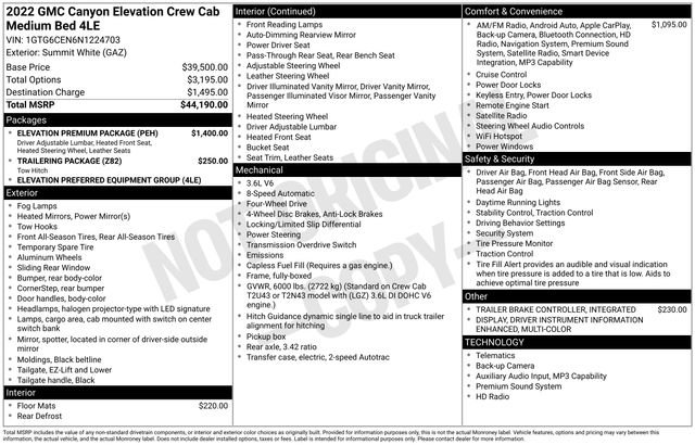 Used 2022 GMC Canyon Elevation w/ Elevation Premium Package AWD/4WD image 9
