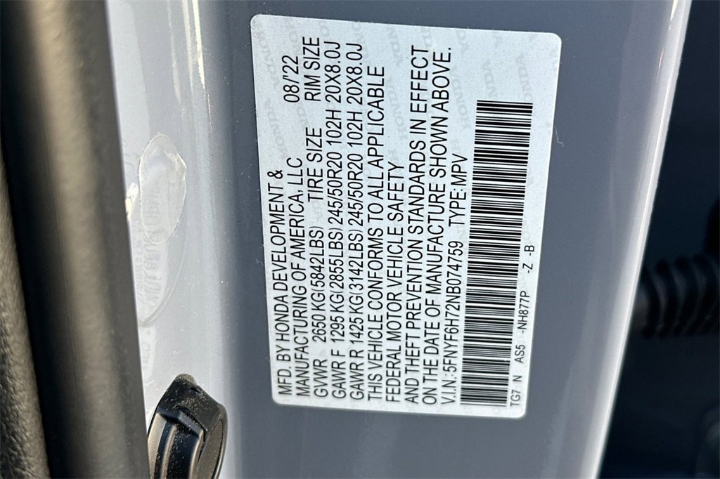 Certified 2022 Honda Pilot Black Edition image 36