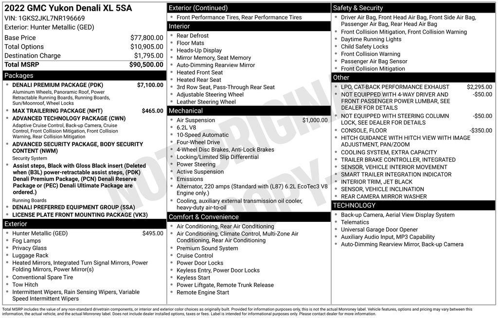 Used 2022 GMC Yukon XL Denali w/ Denali Premium Package image 9