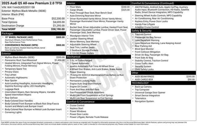 Certified 2025 Audi Q5 Premium w/ Convenience Package AWD/4WD image 2