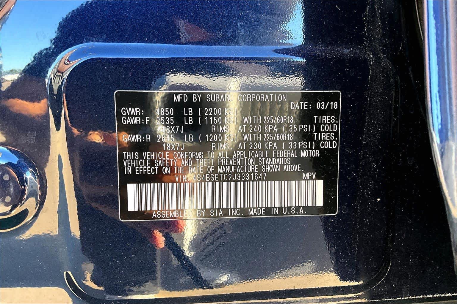 Used 2018 Subaru Outback 3.6R Touring AWD/4WD image 64