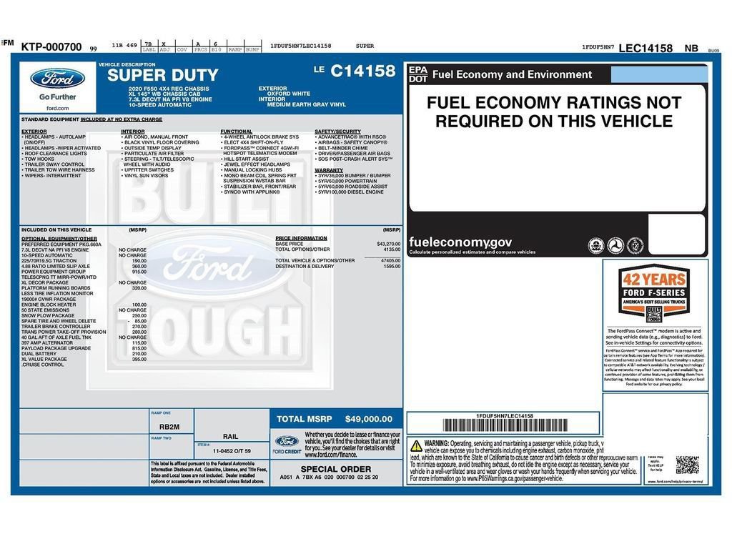 Used 2020 Ford F550 4x4 Regular Cab Super Duty w/ Power Equipment Group image 30