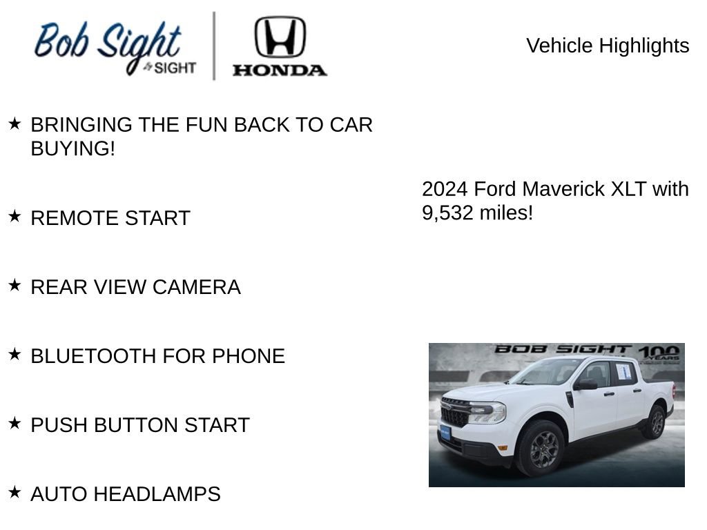 Used 2024 Ford Maverick XLT w/ Equipment Group 300A Standard image 2