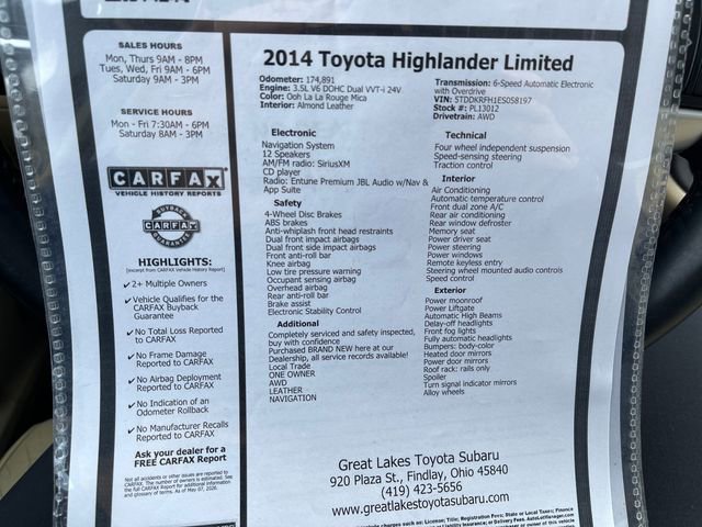 Used 2014 Toyota Highlander Limited AWD/4WD image 27
