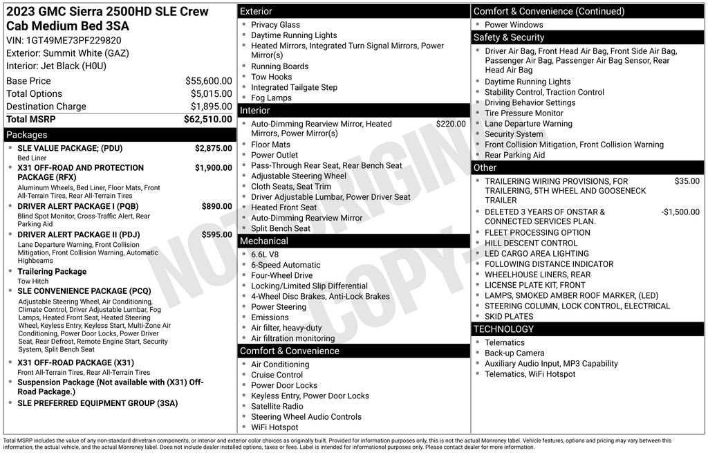 Used 2023 GMC Sierra 2500 SLE w/ SLE Value Package; AWD/4WD image 36
