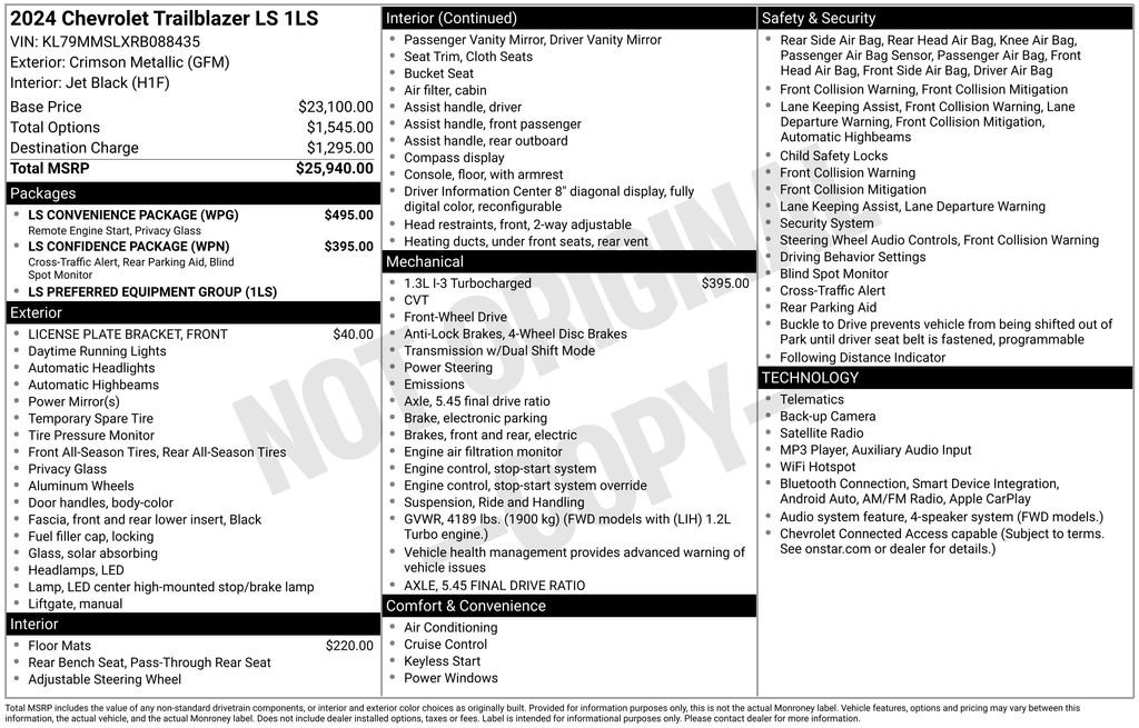 Used 2024 Chevrolet TrailBlazer LS w/ LS Convenience Package FWD image 39