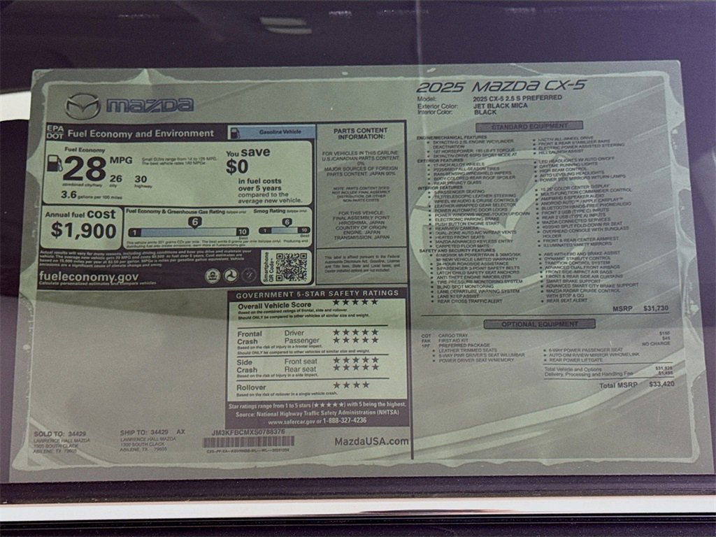 New 2025 MAZDA CX-5 AWD 2.5 S w/ Preferred Package image 20