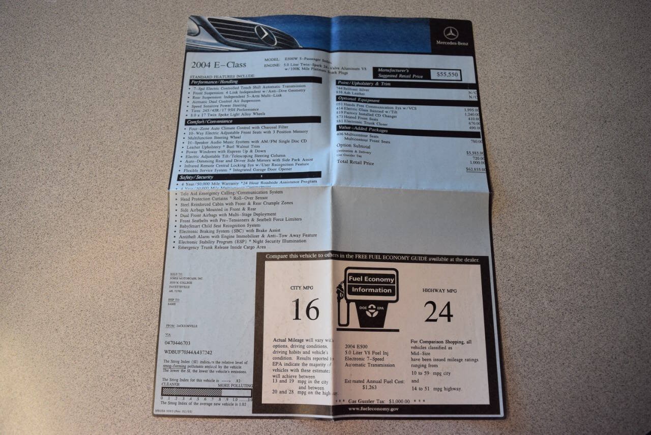 Used 2004 Mercedes-Benz E 500 Sedan image 69
