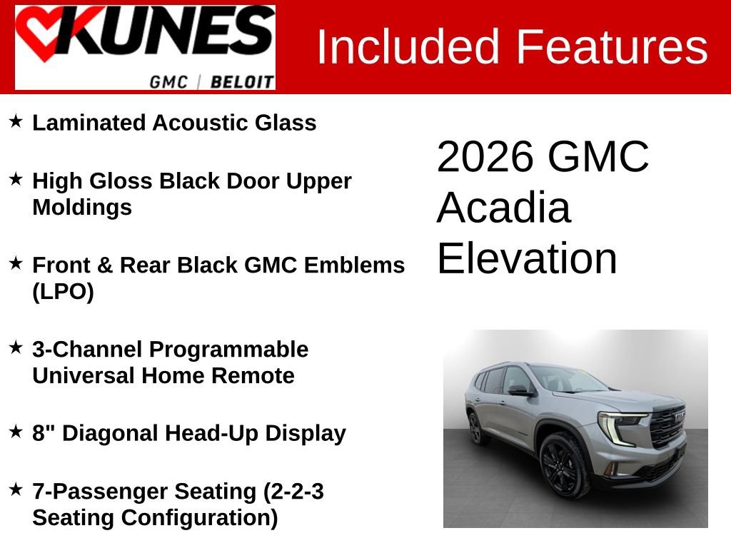 New 2026 GMC Acadia Elevation w/ Black Edition AWD/4WD image 3
