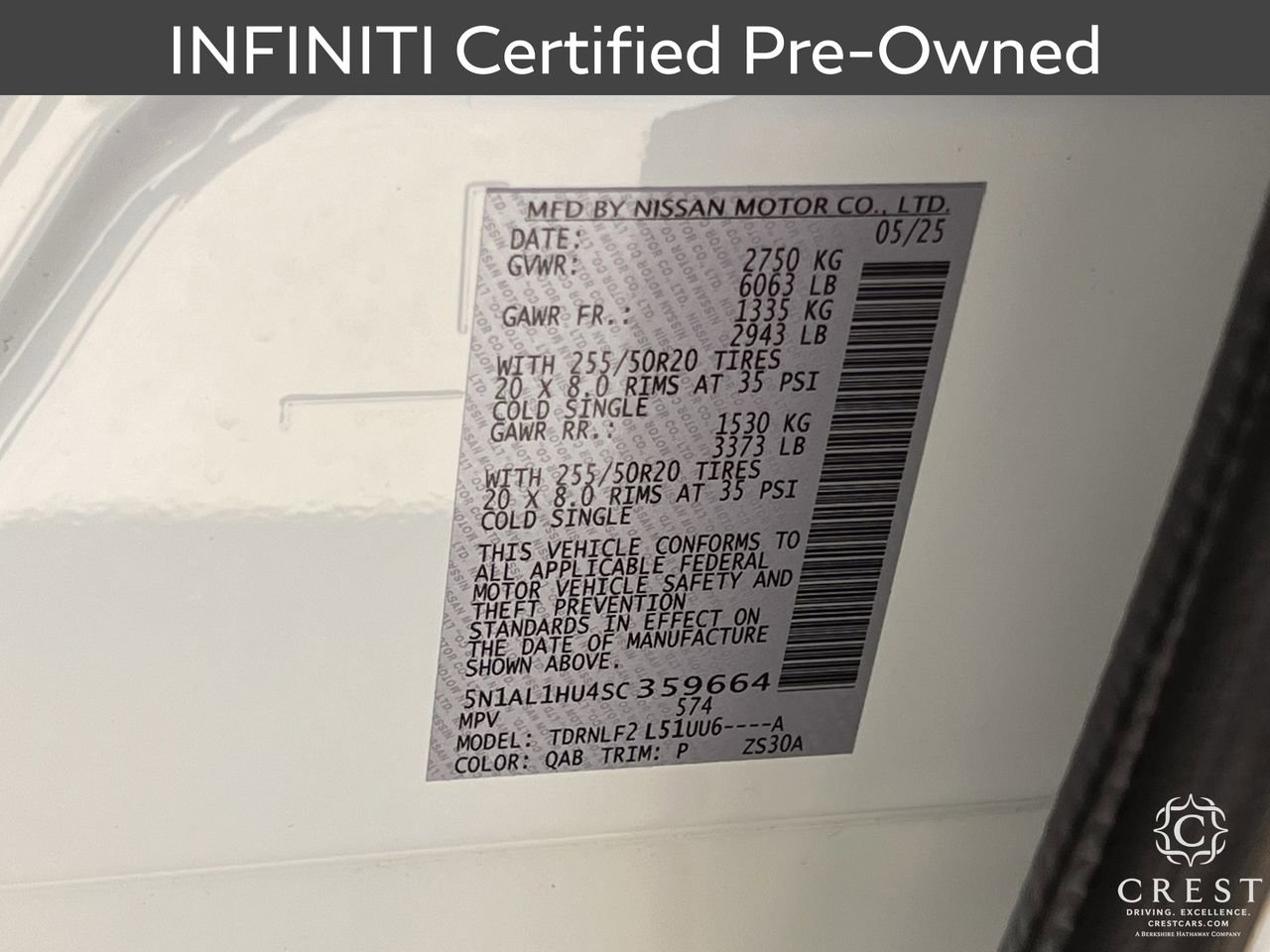 Certified 2025 INFINITI QX60 Autograph w/ Cargo Package AWD/4WD image 34