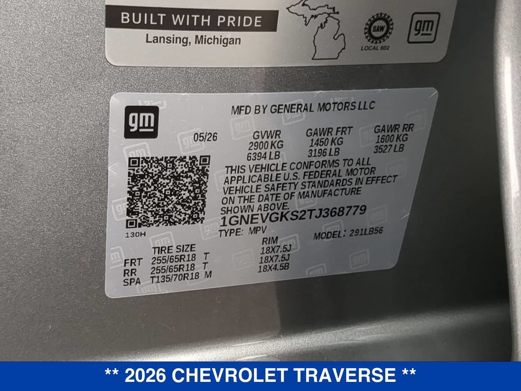 New 2026 Chevrolet Traverse LT w/ Driver Confidence Package AWD/4WD image 26