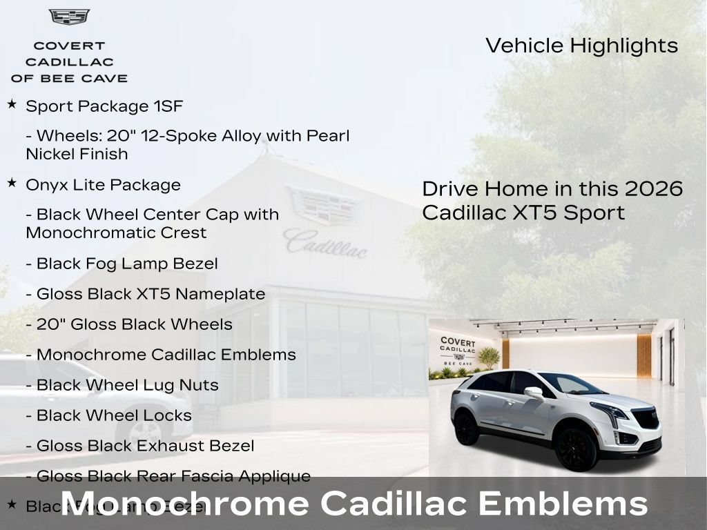 New 2026 Cadillac XT5 Sportv w/ LPO, Onyx Lite Package AWD/4WD image 9