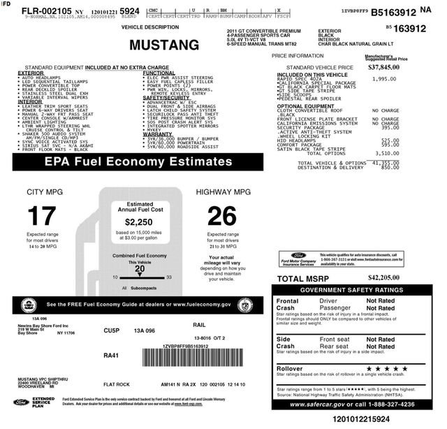 Used 2011 Ford Mustang GT Premium w/ 402A Rapid Spec Order Code RWD image 28