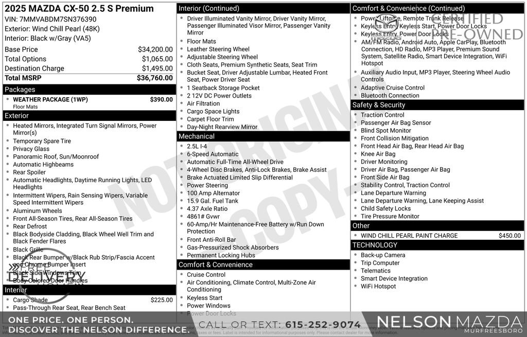 Certified 2025 MAZDA CX-50 AWD 2.5 S w/ Weather Package image 2