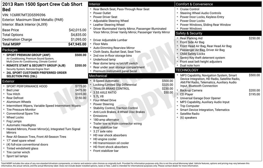 Used 2013 RAM 1500 Sport w/ Sport Premium Group AWD/4WD image 6