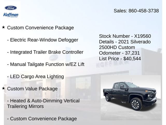 Used 2021 Chevrolet Silverado 2500 Custom w/ Custom Value Package image 20