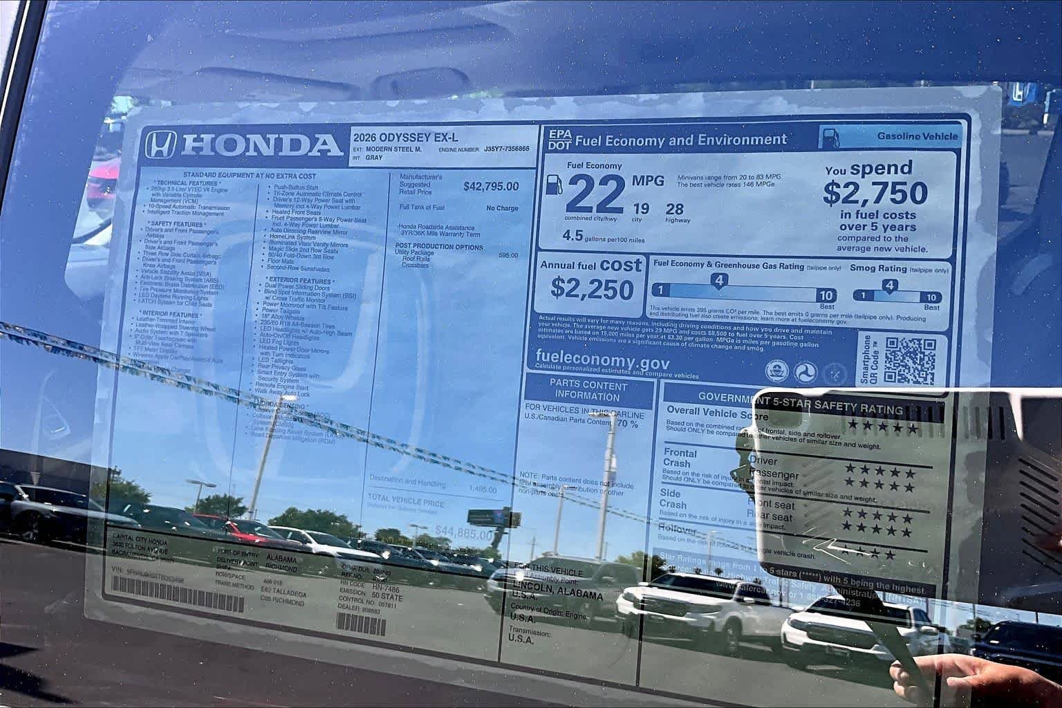 New 2026 Honda Odyssey EX-L image 22