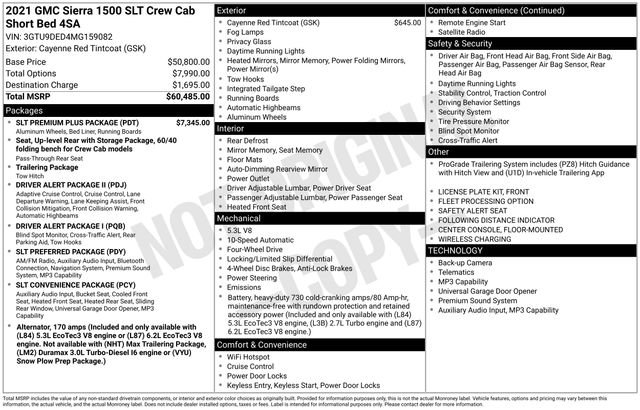 Used 2021 GMC Sierra 1500 SLT w/ SLT Premium Plus Package AWD/4WD image 15