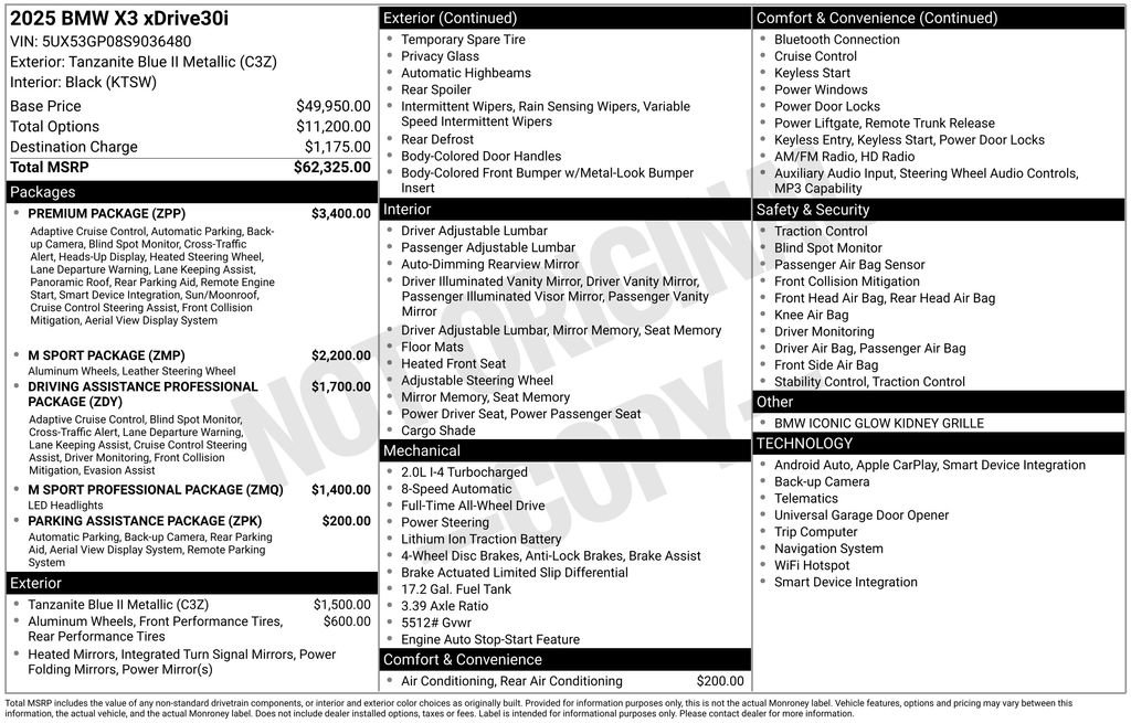 Used 2025 BMW X3 xDrive30i w/ Premium Package image 39