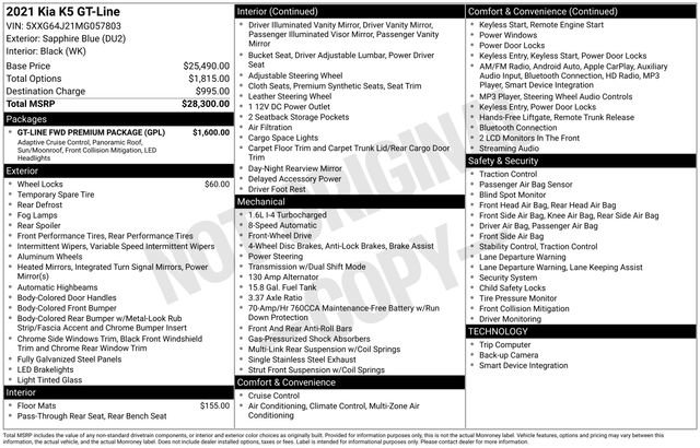 Used 2021 Kia K5 GT-Line w/ GT-Line FWD Premium Package image 10