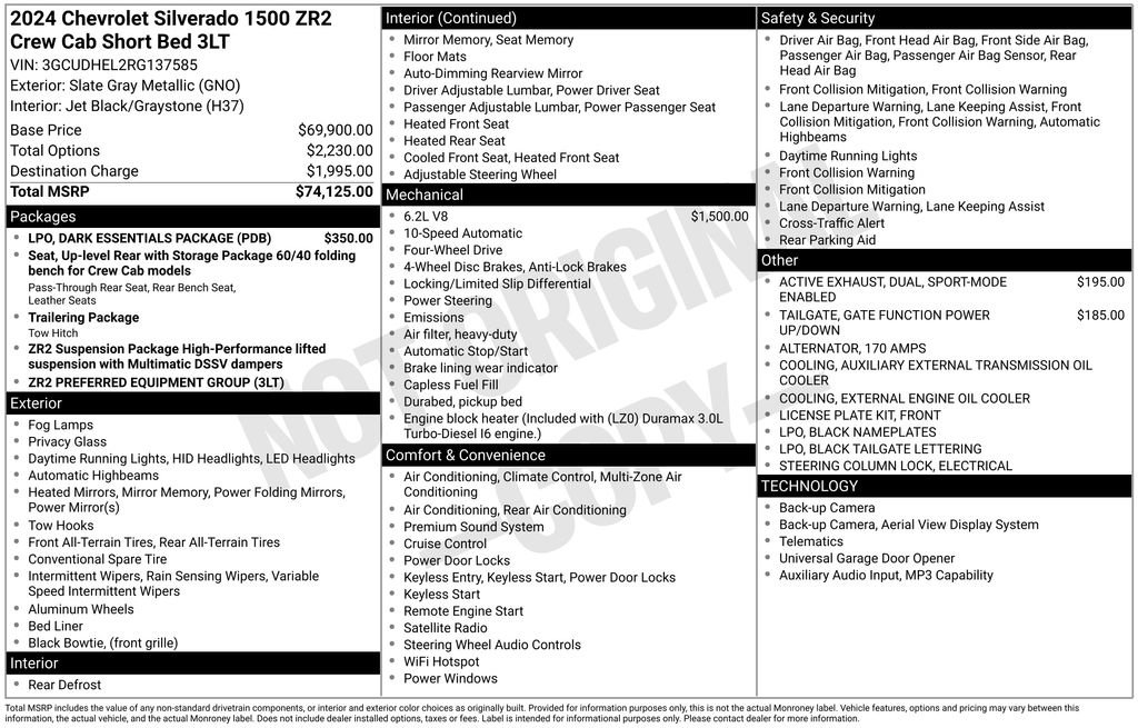 Certified 2024 Chevrolet Silverado 1500 ZR2 w/ LPO, Dark Essentials Package image 12