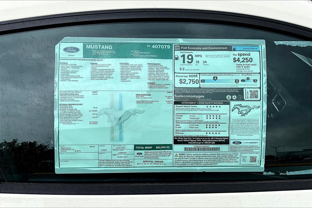 New 2025 Ford Mustang GT Premium w/ 60th Anniversary Package RWD image 13