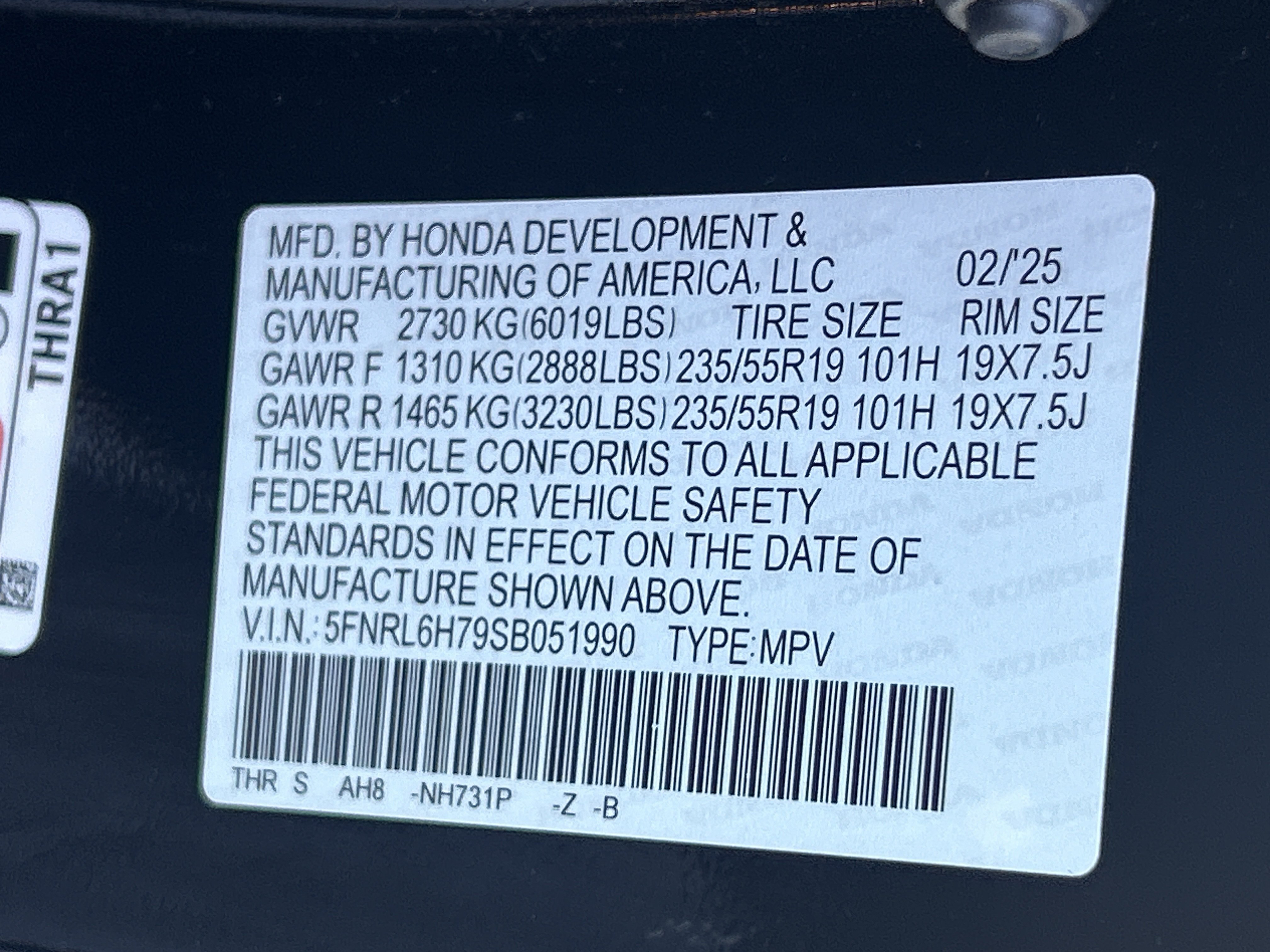 Certified 2025 Honda Odyssey Sport-L image 13