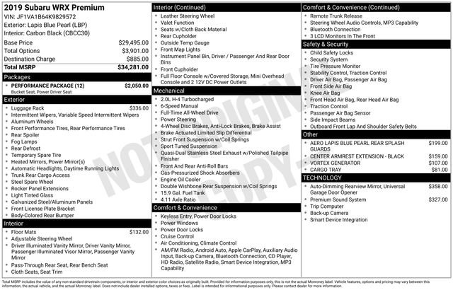 Used 2019 Subaru WRX Premium w/ Performance Package image 18